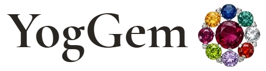 Yog Gem logo for gemstone brand representing natural crystals and precious stones