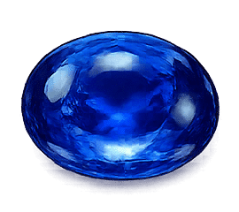 Natural blue sapphire gemstone oval cut deep blue color transparent background Saturn gemstone