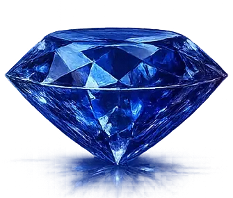 Natural blue sapphire gemstone oval cut deep blue color transparent background Saturn gemstone