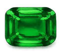 Natural green emerald gemstone octagon cut transparent background for Mercury astrology gemstone use
