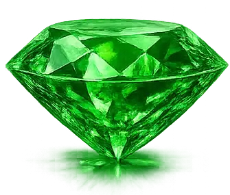 Natural green emerald gemstone octagon cut transparent background for Mercury astrology gemstone use