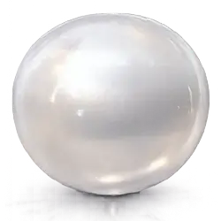 Natural white pearl gemstone smooth round shape isolated on transparent background for astrology use